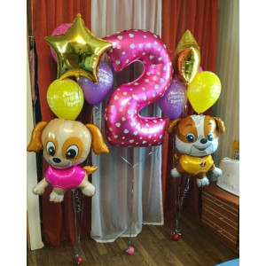 Набор шаров на день рождения девочки "Горячий сет 10"